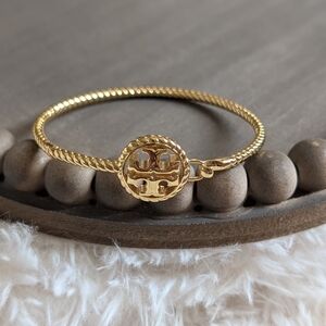 TORY BURCH Rope Logo Hinged Cuff Bangle